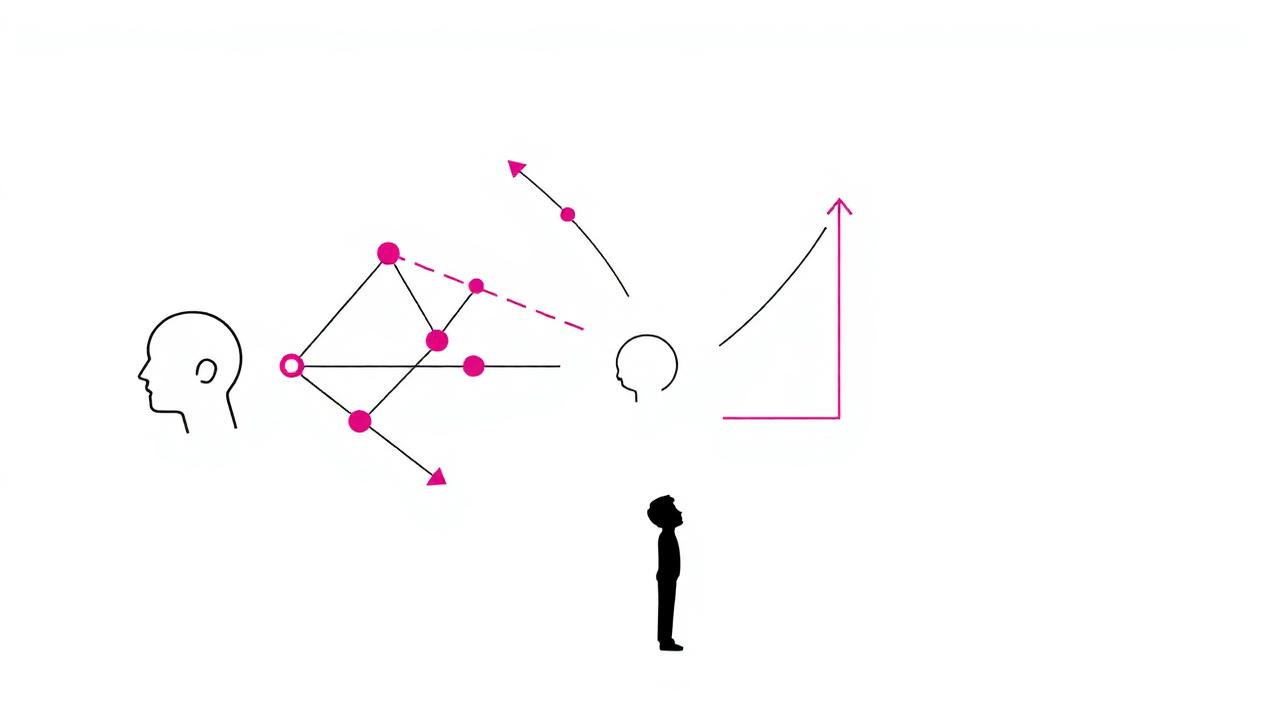 Illustrazione concettuale: competenze delle persone e intelligenza artificiale che crescono insieme